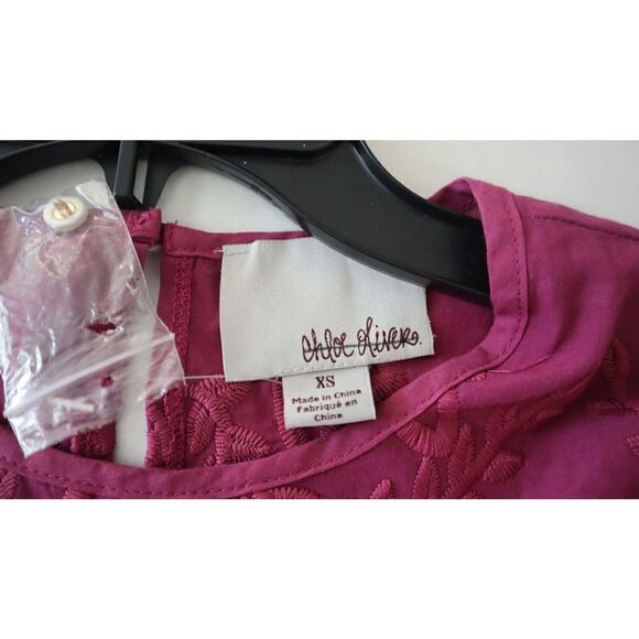 Chloe Oliver x Anthropologie Women's Sz XS Purple Lace Embroidered Boho Blouse - Picture 3 of 12